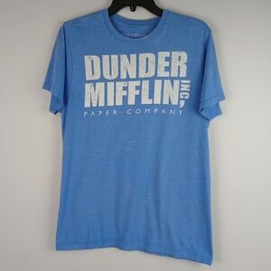 Ripple Junction Adult S Blue Dunder Mifflin The Office Logo Graphic Tshirt